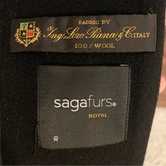 Caruana Wool Coat with Fox Fur Collar, Fabric by Loro Piana Mid Length Size 12 - Picture 10 of 15